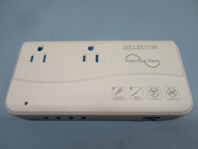  2台セット●●ISELECTOR MRZ201HU 海外旅行用変圧器 ホワイト 100~240V→100V 200W ACコンセント/USBポート搭載 元箱付き 動作品 92699の画像4