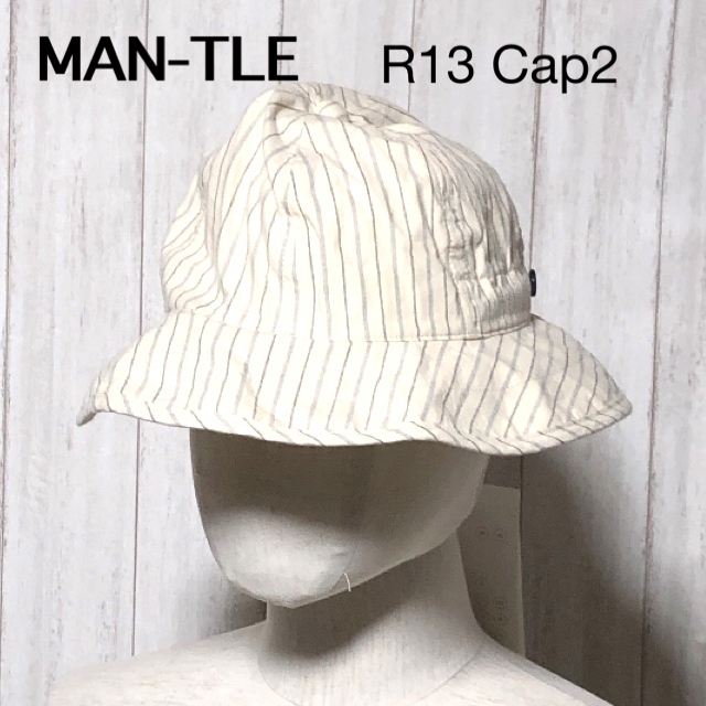 MAN-TLE マントル 6パネル ハット R13 CAP-3 ストライプ 未使用 日本製_画像1