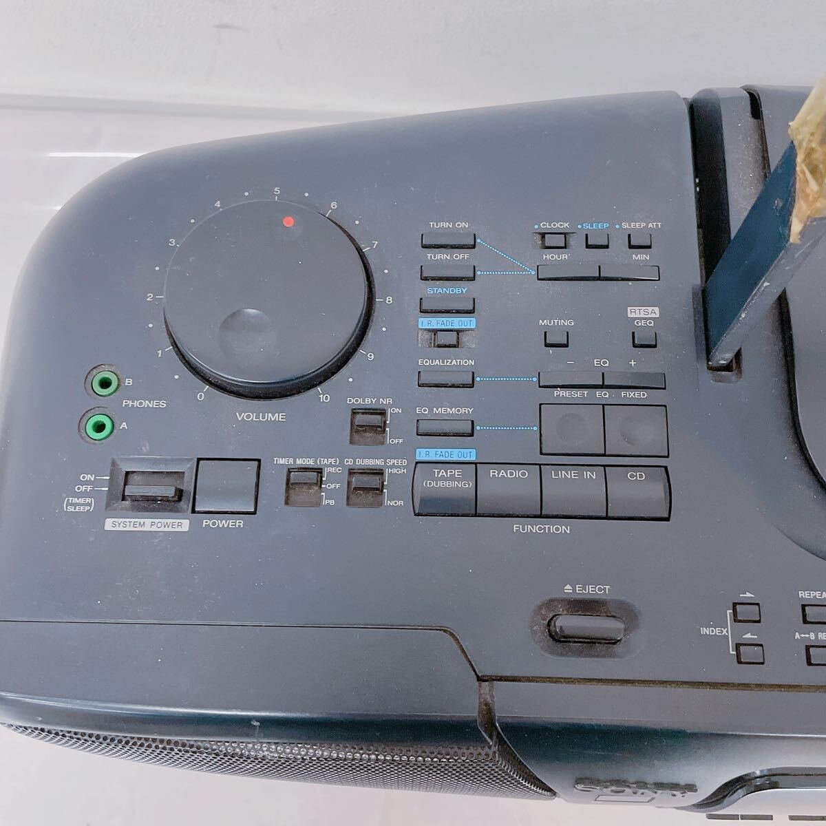 3D040 SONY ソニー ラジカセ DoDeCaHORN CD ドデカホーン CFD-900 オーディオ レトロ 通電音出し確認済_画像5