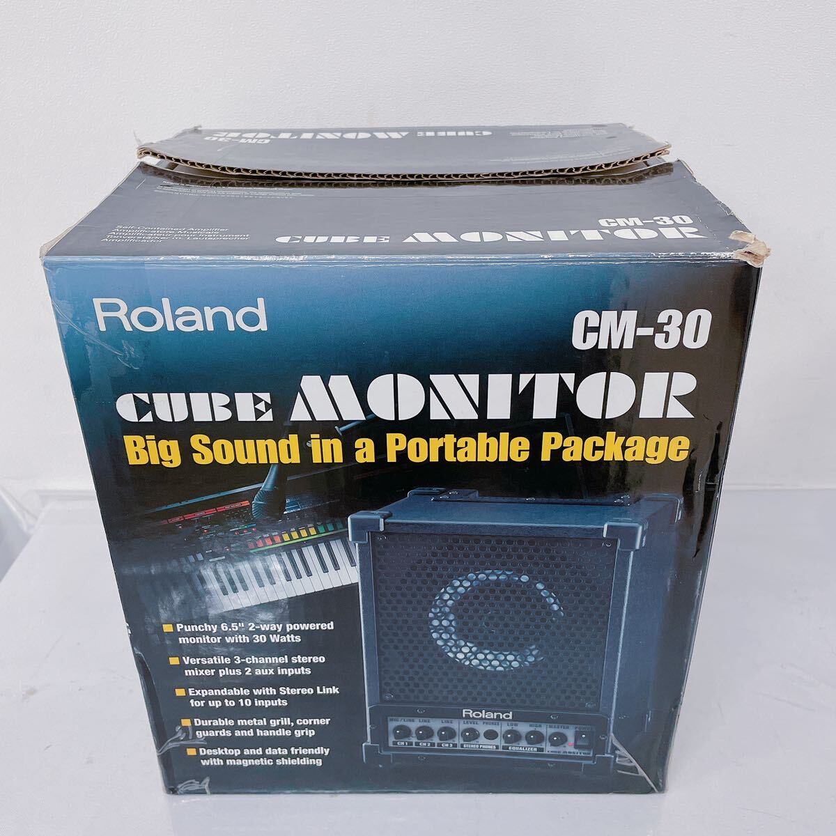 3D038 Roland ローランド CUBE MONITOR キューブ モニター CM-30 スピーカー オーディオ 音響 元箱付 通電確認済_画像8