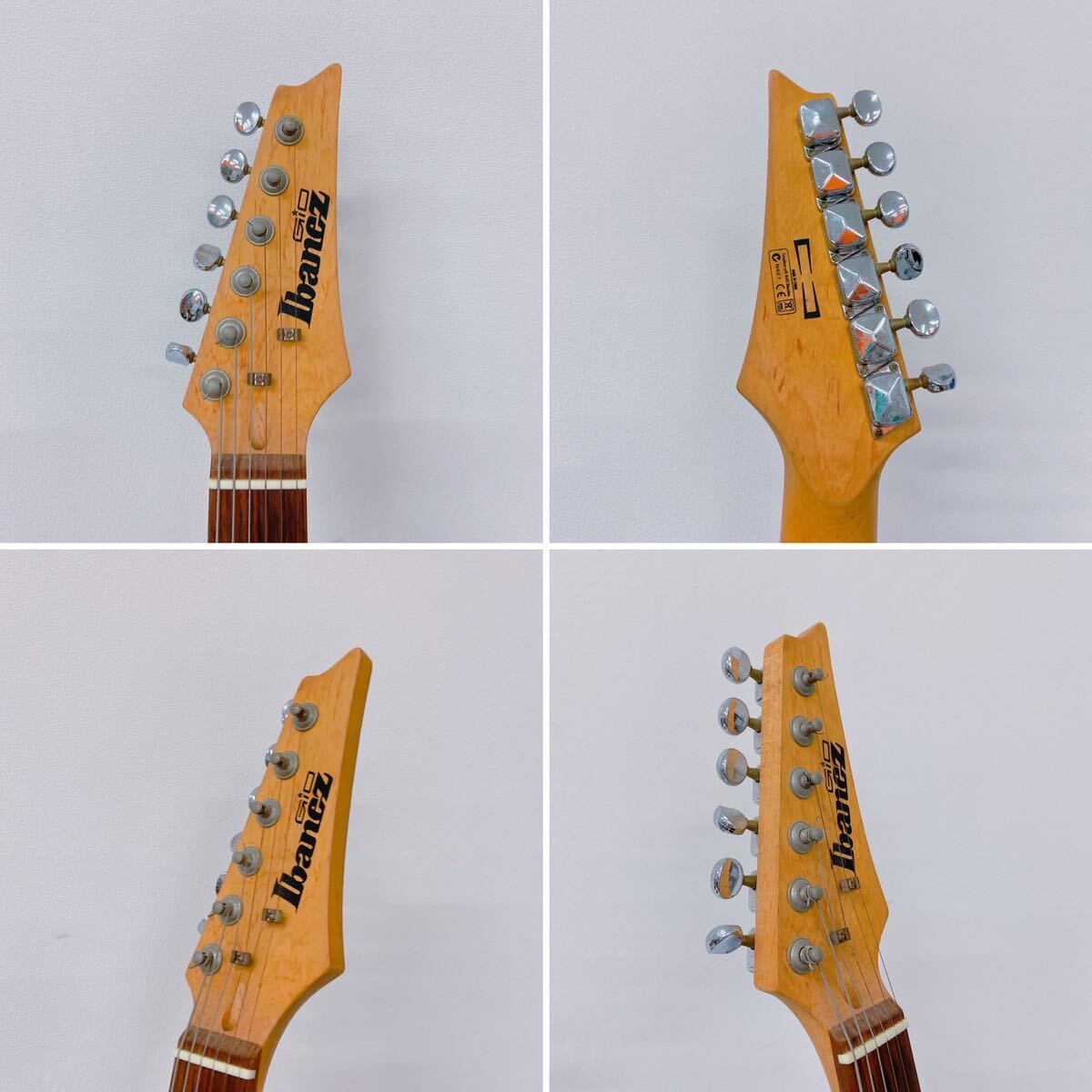 3C060 Ibanez アイバニーズ エレキギター GIO 弦楽器 音楽 弦長約64cm ナット幅約4.2cm (素人採寸) ソフトケース付 通電音出し確認済の画像3