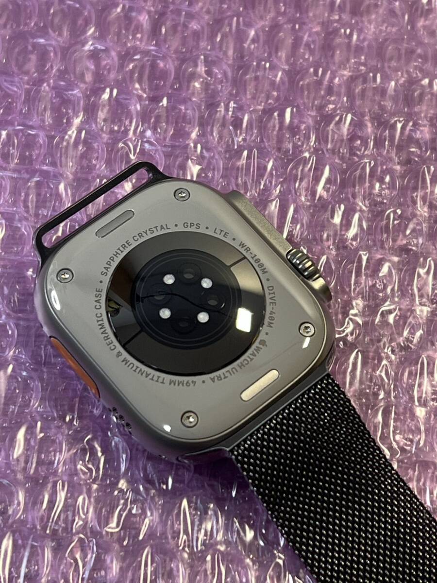 美品 メーカー保証 Apple Watch Ultra 2 GPS＋Cellularモデル 49mm MREJ3J/A チタニウムケース+ ミラネーゼループ_画像5