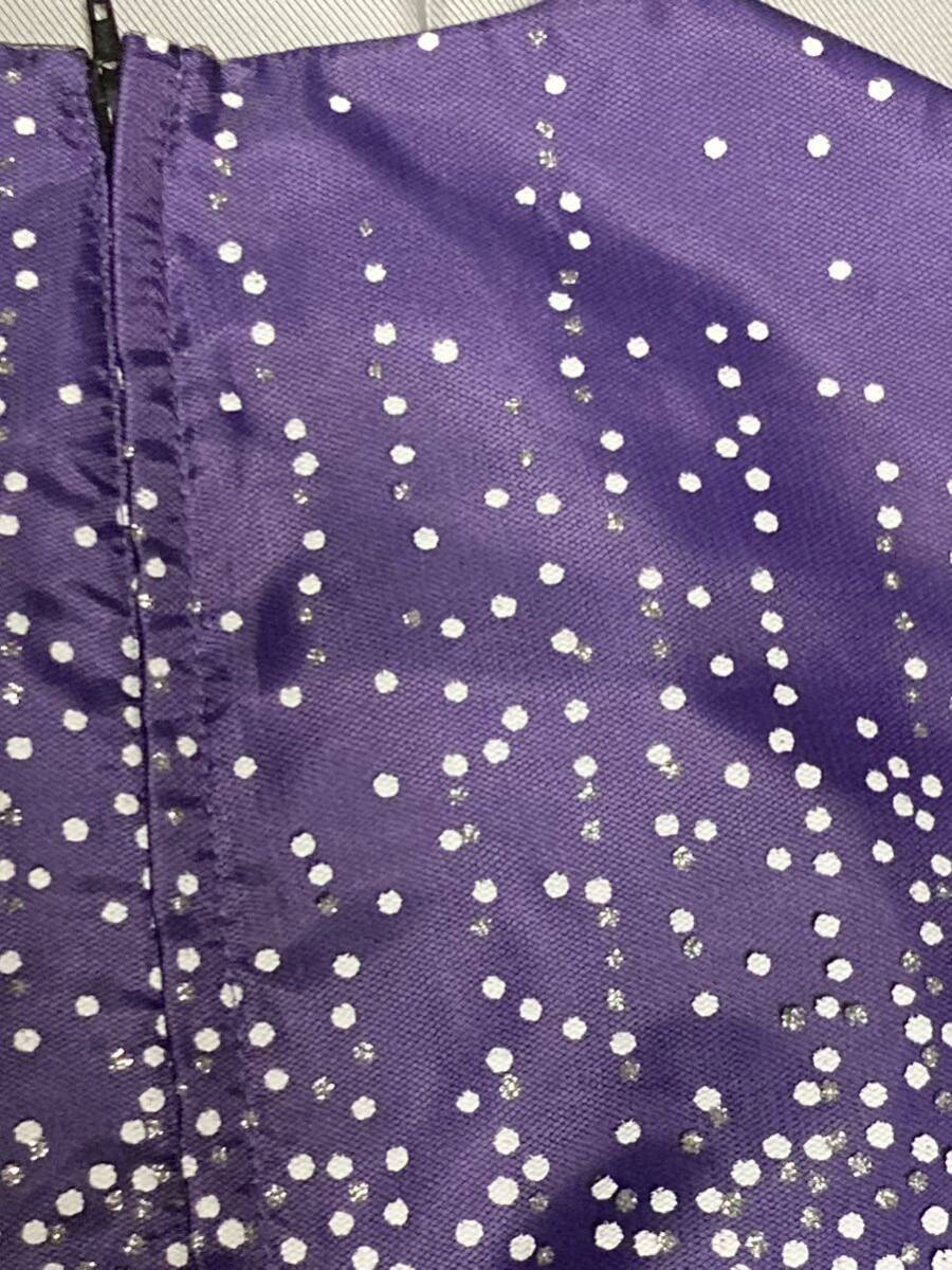 キャサリン コテージ 発表会 舞台 カラードレス 140サイズ キラキラスパンコール 紫 1円スタート売切りの画像3