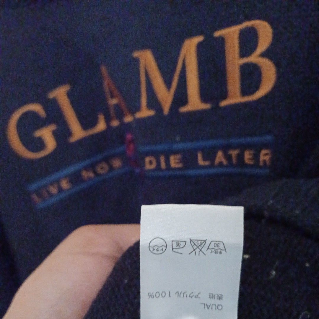 glamb Karl knitGB0118/KNT01サイズXL ロゴ付きニットセーター 