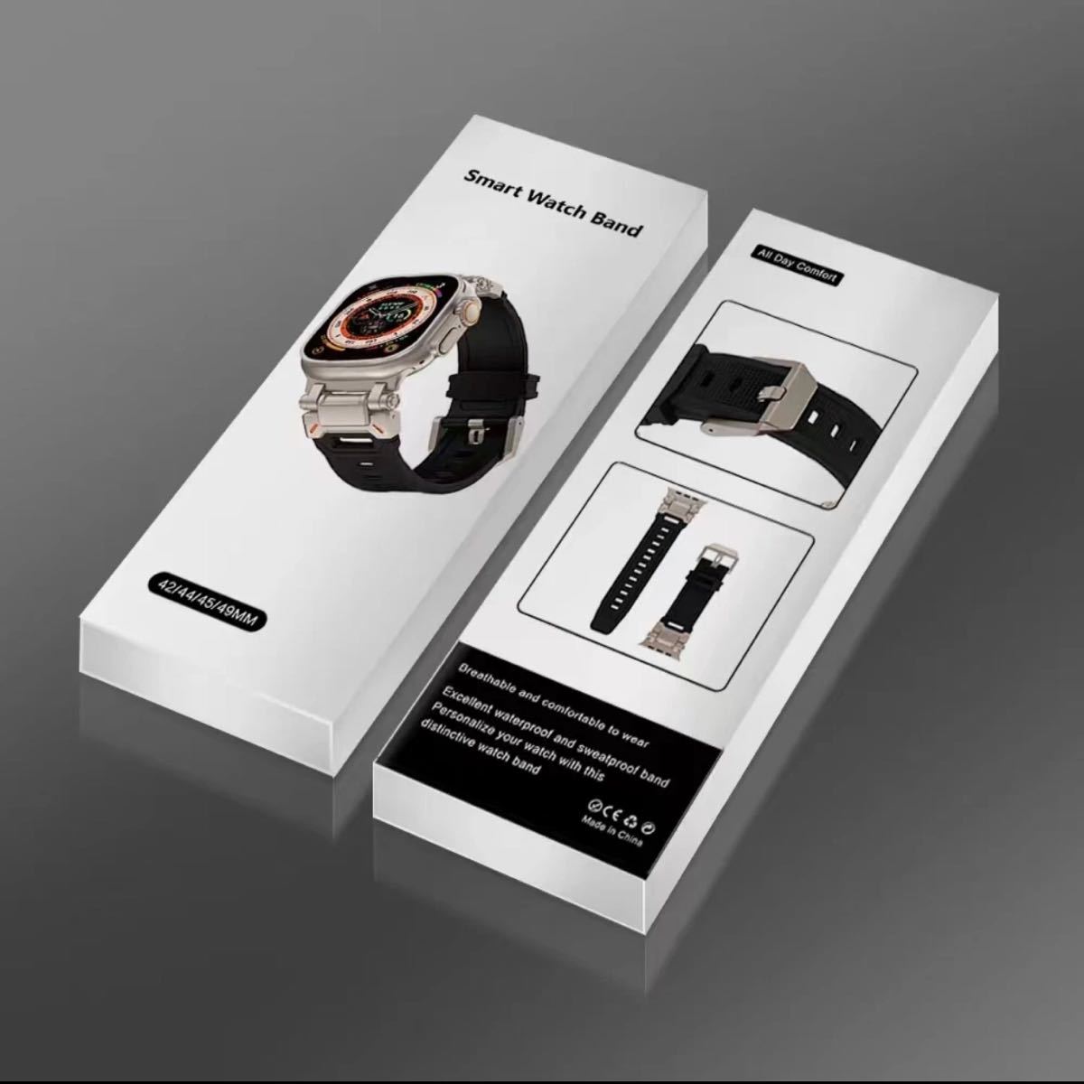 Apple watch アップルウォッチ バンド ベルト シリコーン　高品質316L ステンレス　メカデザイン_画像9