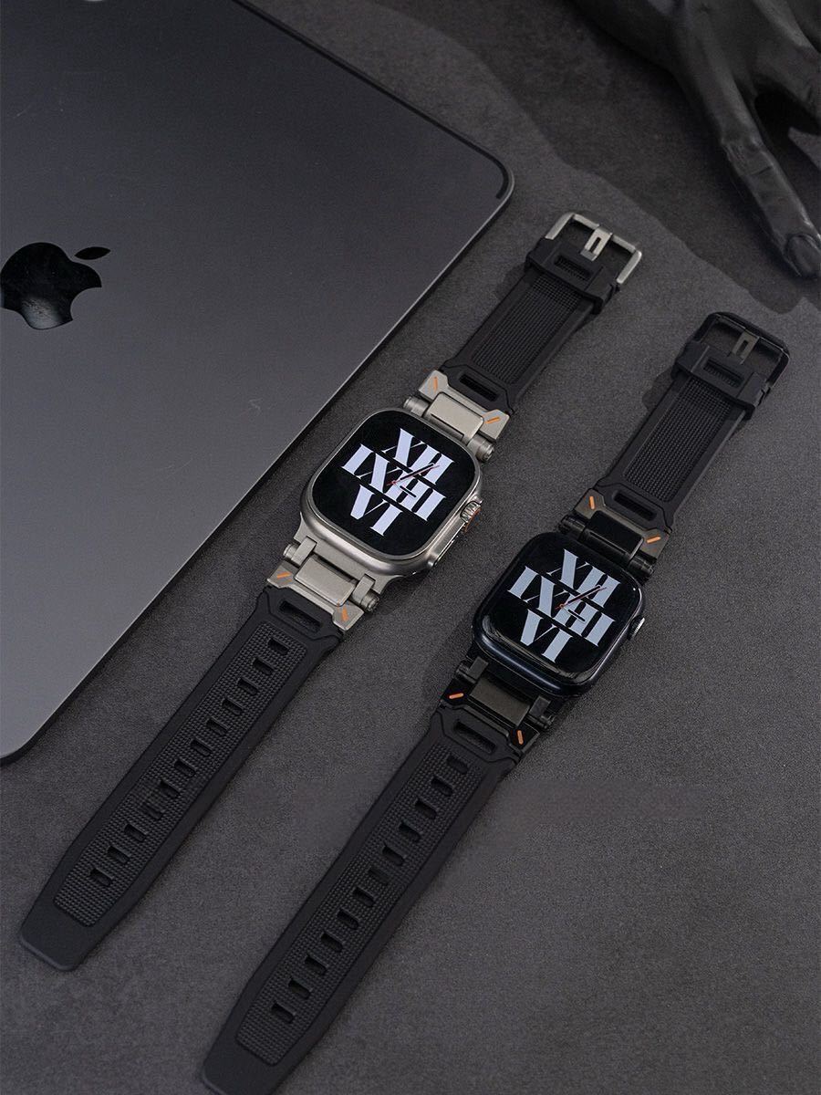 Apple watch アップルウォッチ バンド ベルト シリコーン　高品質316L ステンレス　メカデザイン_画像7