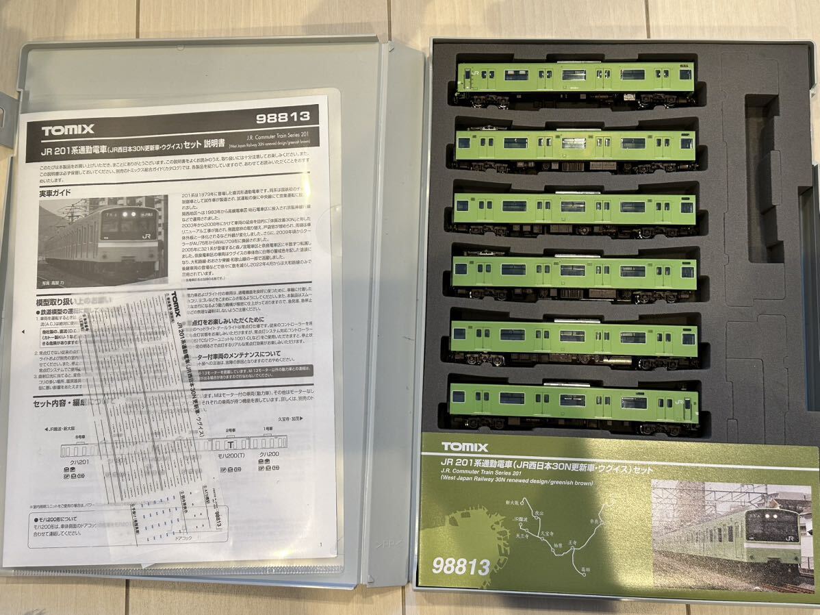 加工品　TOMIX JR201系通勤電車(JR西日本30N更新車・ウグイス)_画像2