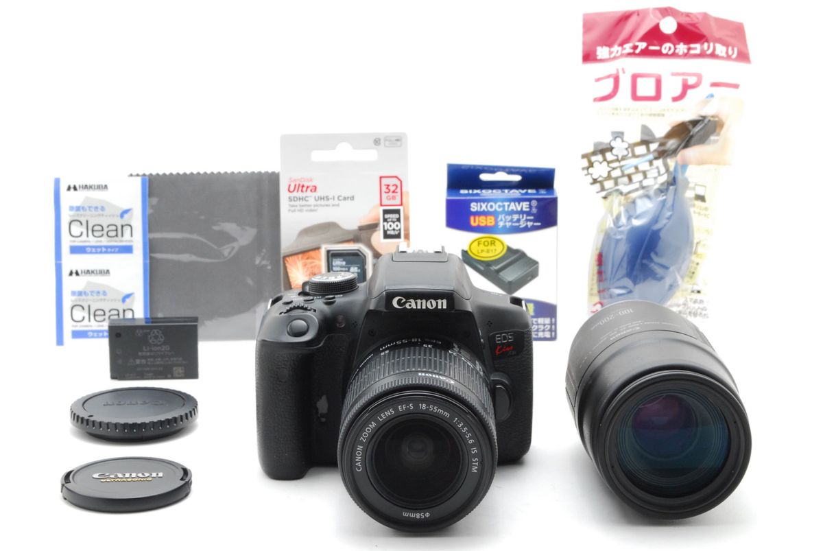 美品 Canon キヤノン Eos Kiss X8i ダブルズームレンズセット /SDカード、おまけ付 / 送料無料