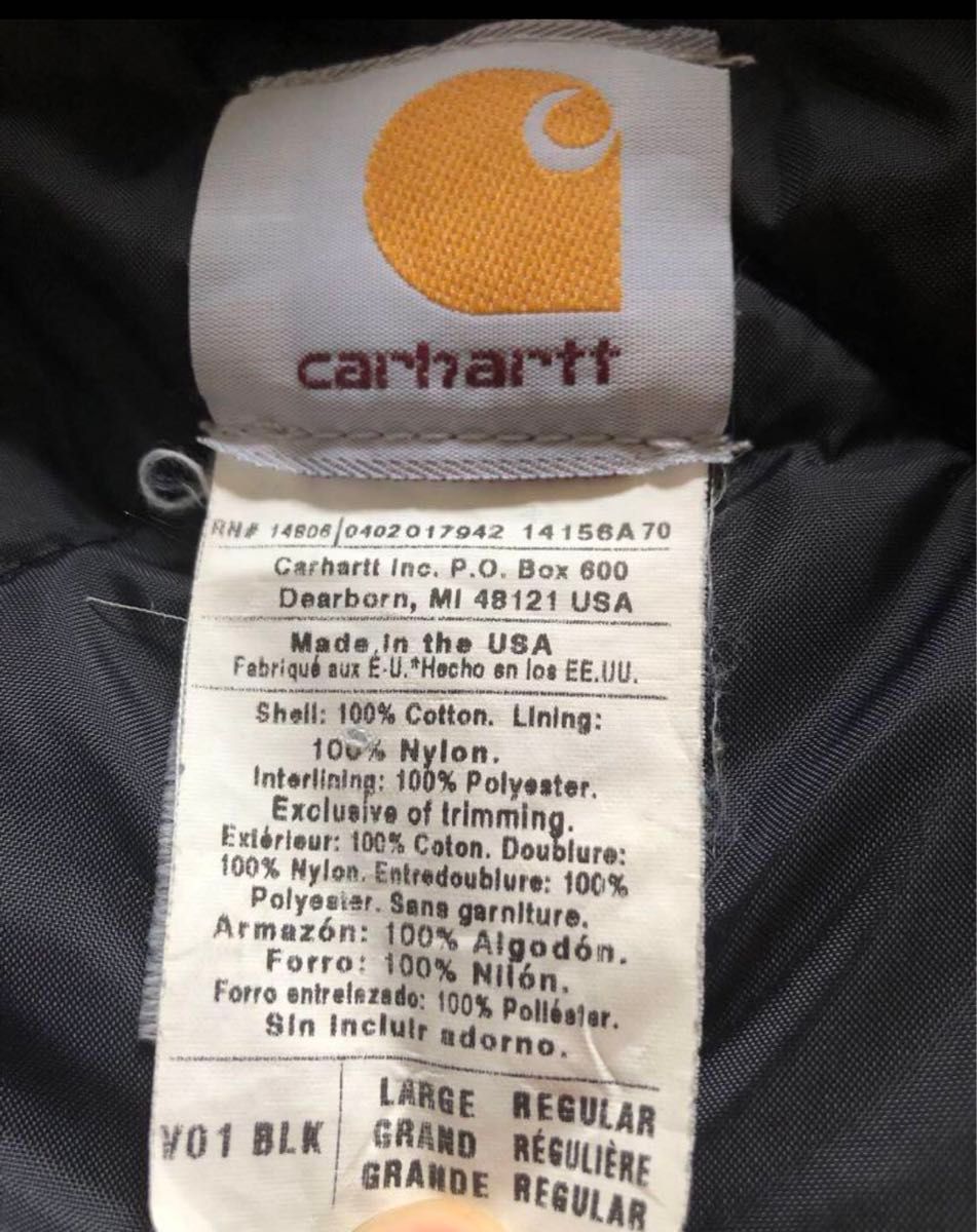 USA製 カーハート ベスト 中綿 carhartt ダック ブラック Carhartt 古着黒　ワーク　ストリート　アメカジ