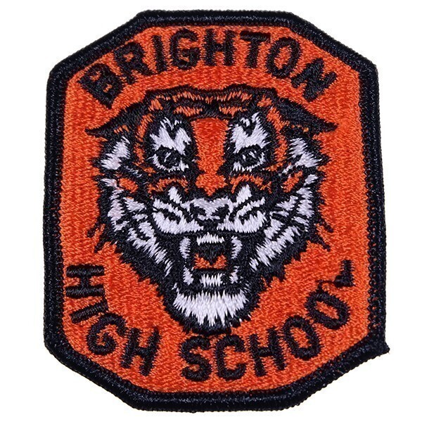 EF115 BRIGHTON HIGH SCHOO トラ タイガー 動物 刺繍 ワッペン パッチ ロゴ エンブレム アメリカ 米国 USA 輸入雑貨_画像1