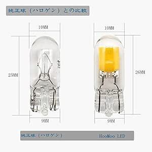 HooMoo T10 LED ポジション用 LED ホワイト 6000K 高光度ハイスペックLED 車検対応 2個入 12V/1W_画像3