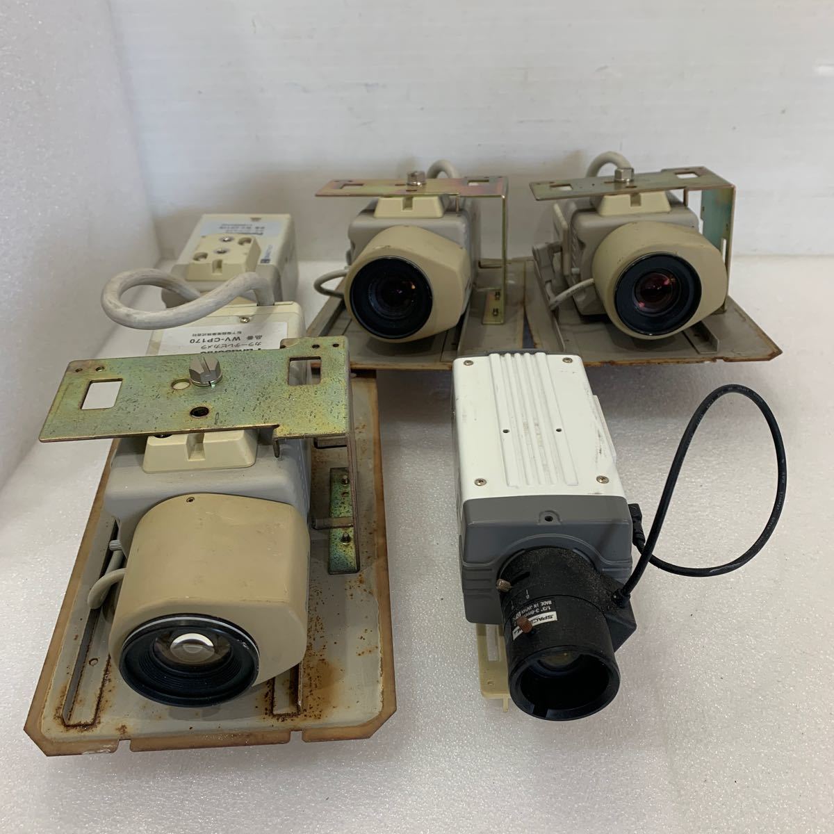 QW3615 【5台セット】Panasonic / カラーテルックカメラ WV-CP170*4台 NSS SG-29CW-PTC*1台 防犯カメラ 動作未確認 0301