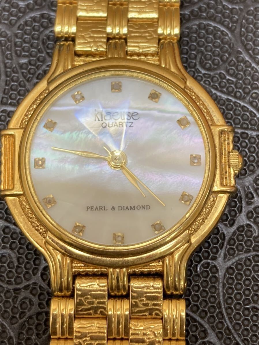 YK8290 クロイゼ klaeuse メンズ 腕時計 SK-237-D Pearl&diamond アナログ ウォッチ 動作未確認 現状品 1123の画像1