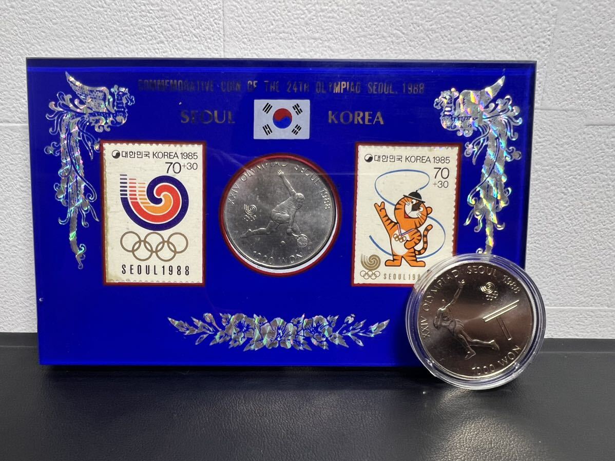 ソウルオリンピック 1988年 記念硬貨 1000ウォン・切手セット・韓国硬貨 まとめ出品 ミントセット 記念コイン コインセット 世界のコイン _画像5