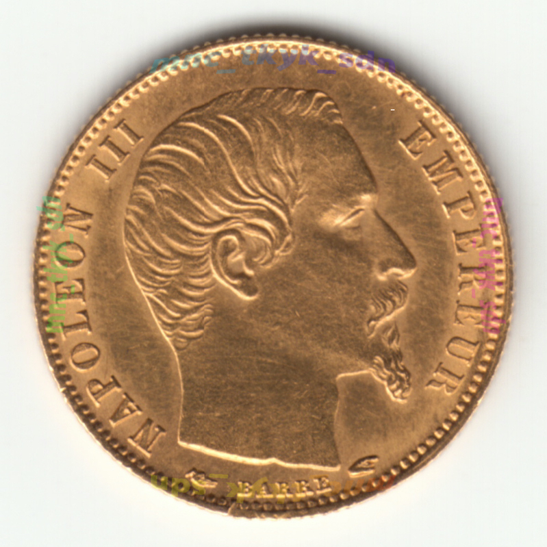 フランス ナポレオン3世 5フラン金貨 1855Aの画像3