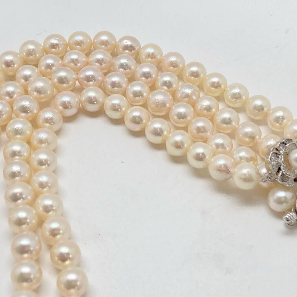 ［アコヤ本真珠ネックレス2点おまとめ］A 約76g 約7.5mm 珠パール pearl necklace accessory jewelry シルバー silver DA0 ④_画像5