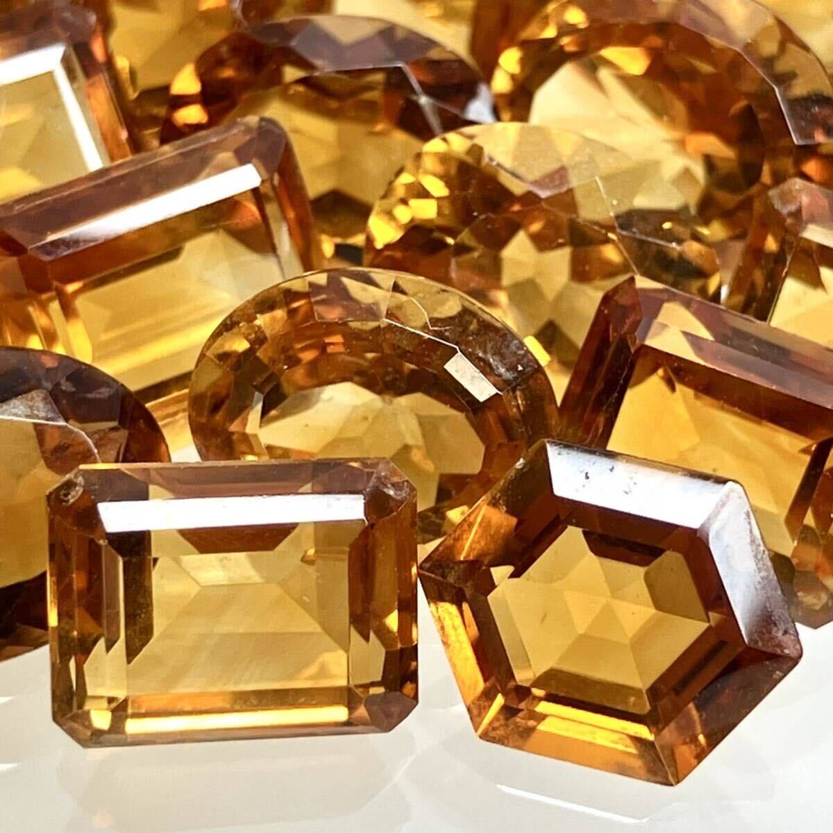 大量!!［天然シトリンおまとめ 300ct］M ルース 裸石 宝石 ジュエリー jewelry citrine 黄水晶 クォーツ DD5 ②_画像2