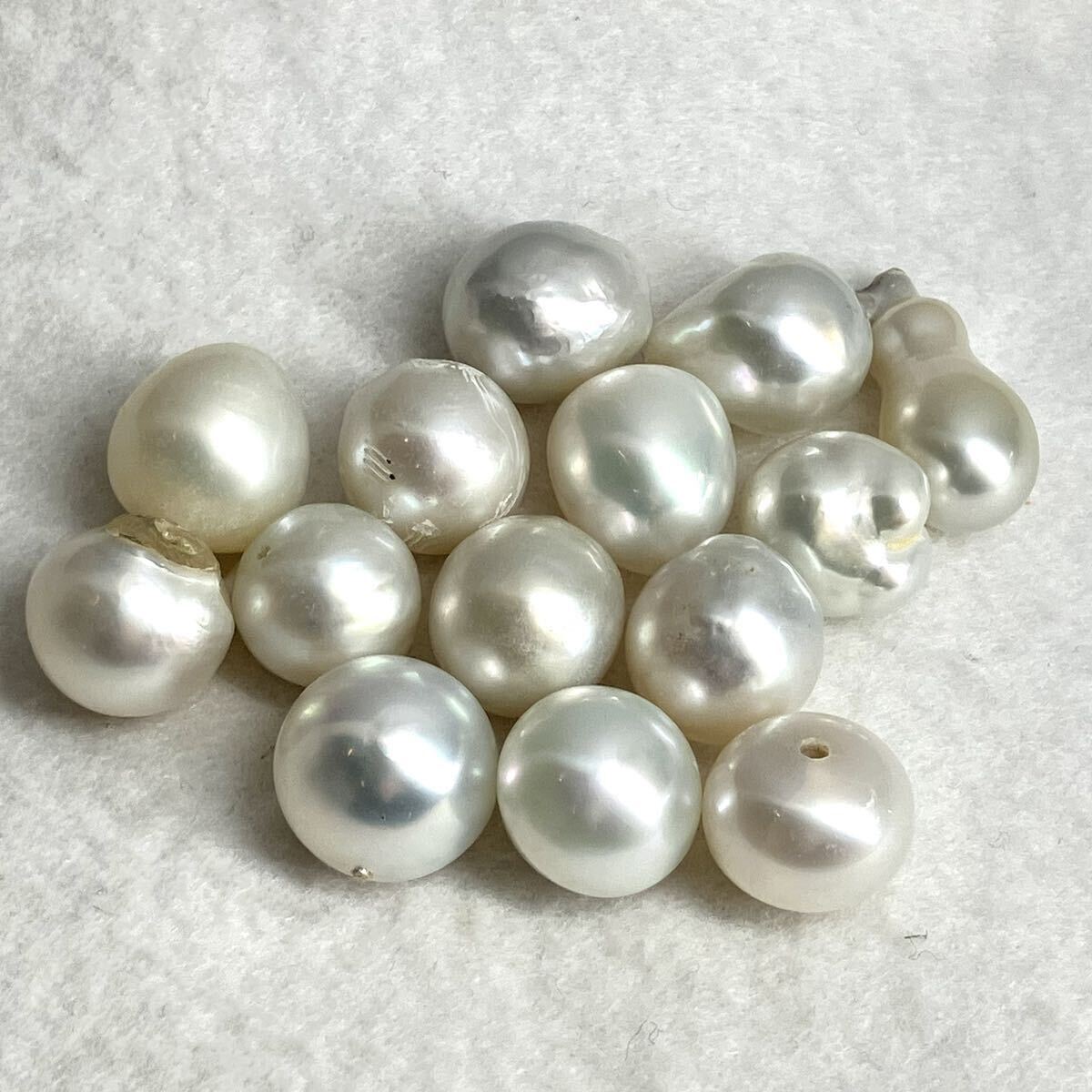 ［南洋白蝶14点おまとめ］M 50g/250ct 約11.5-23mm珠 pearl パール 本真珠 ジュエリー jewelry 裸石 宝石 pearl_画像3