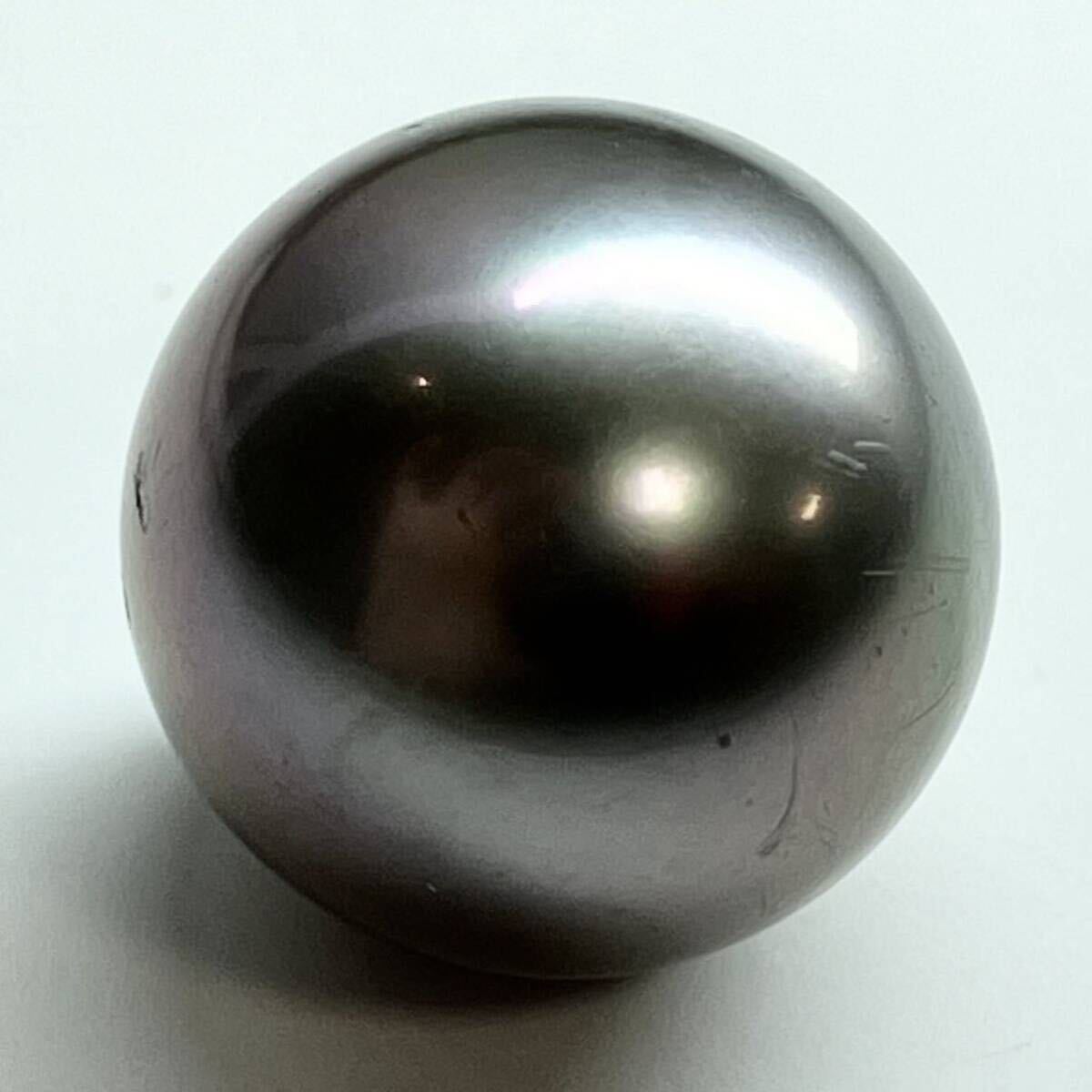 ［南洋黒蝶真珠2.6g］A 約13.139ct 12.1×12.1mm ルース 裸石 宝石 black pearl tahitian 真珠 テDA4_画像2