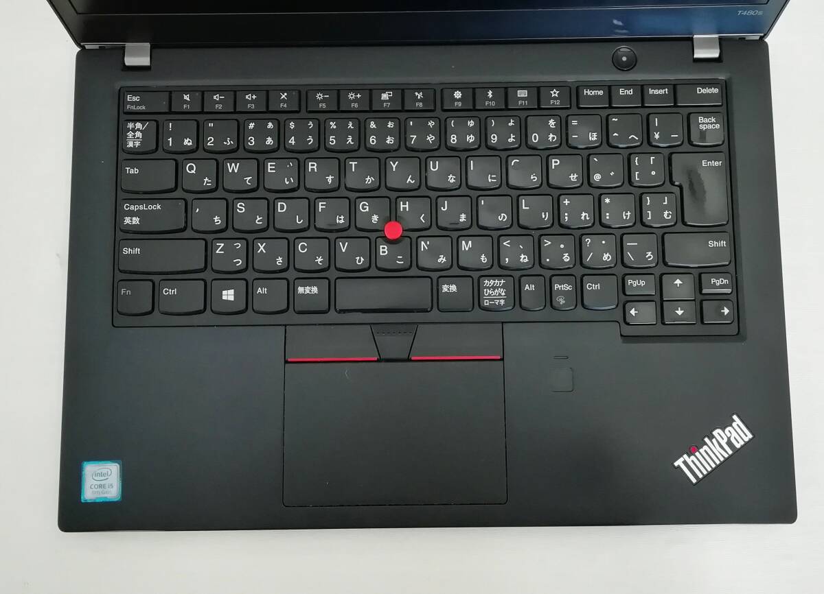 Lenovo ThinkPad T480s Core i5 8250U メモリ16GB 新品SSD M.2 SATA256GB Windows11 Pro 64bit バッテリー不可 文字消え有【H24032614】_画像4