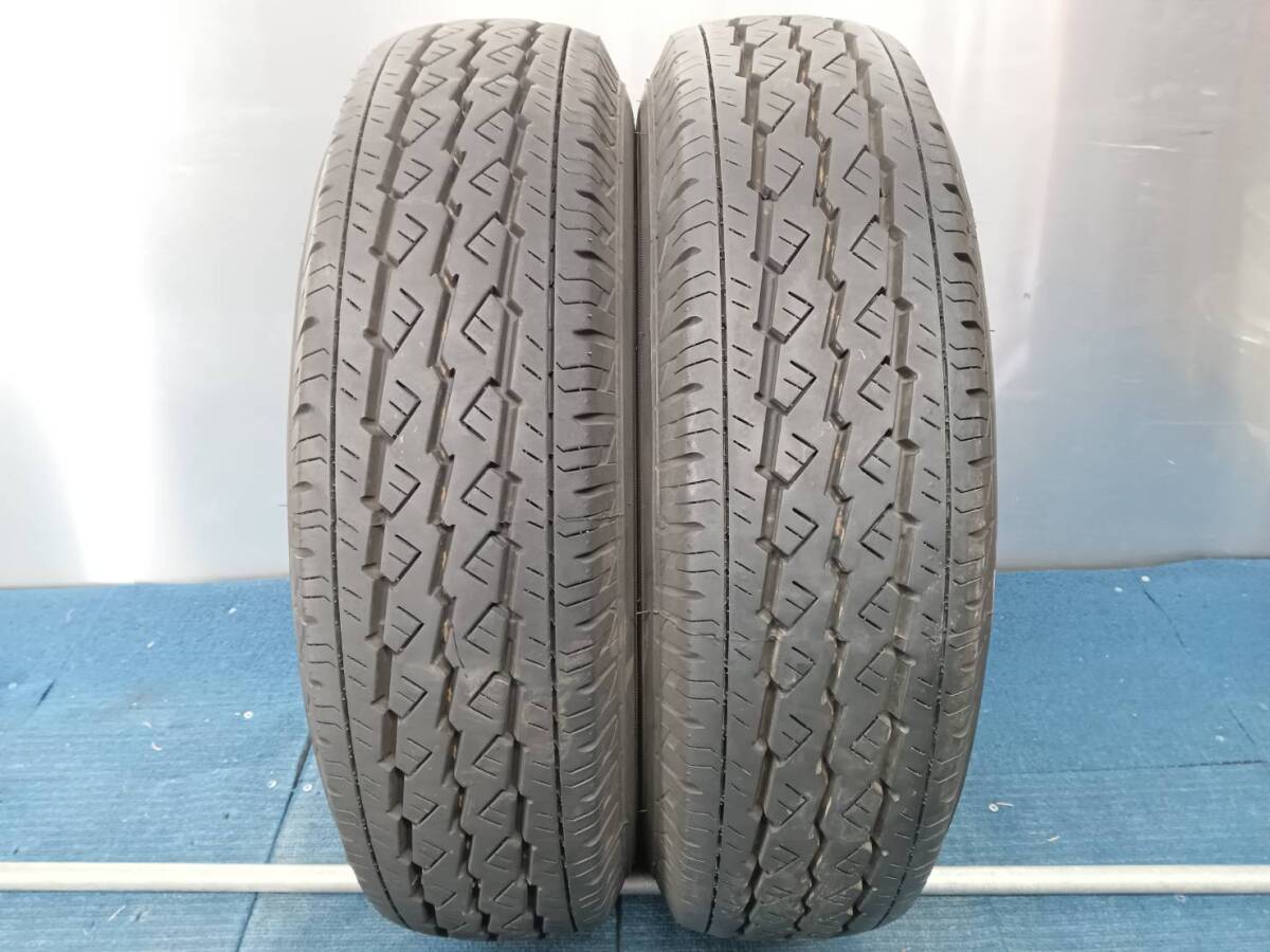 ★8-9分山★21.22年製★ ブリヂストンV600 185/80R14 97/95N LT　スチールホイール 14×5J 5H-114.3 4本セット　E419_画像9