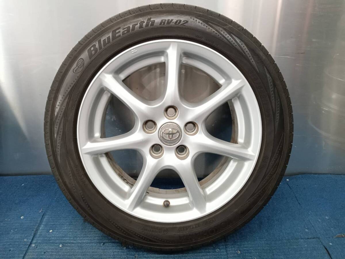 ★7-8分山★21年製★ ヨコハマBluEarth RV-02 215/55R17 トヨタ エスティマ純正ホイール 17×7J +50 5H-114.3 4本セット E439の画像6