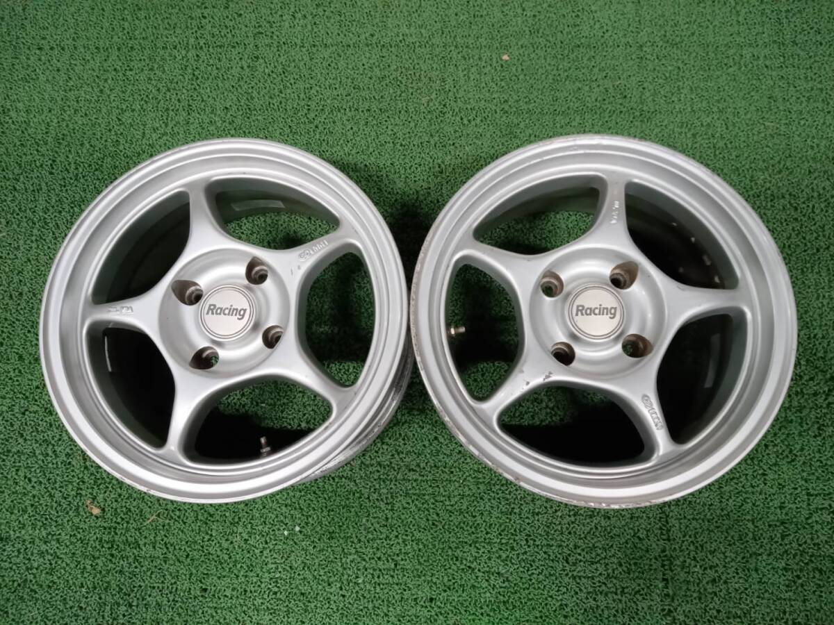 ★希少品★ ENKEI エンケイ Racing 15×7J +35 4H-114.3 2本セット AE86・ミラージュ・インテグラ・シビック等の画像1