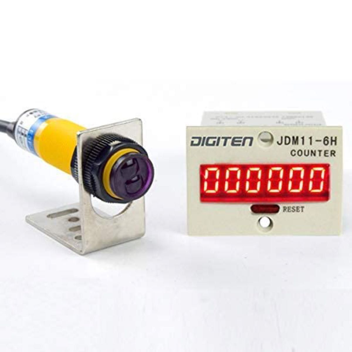 DIGITEN 0-999999デジタルLEDカウンター光電スイッチセンサーリフレクター自動コンベヤーベルト100-240VAC 