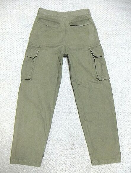 美品:WORKERS(ワーカーズ).フレンチ カーゴ パンツ XS(M-47/フランス軍/French Cargo Pants/ミリタリー/W76股下76/ダブルニー/岡山 デニム)_画像2