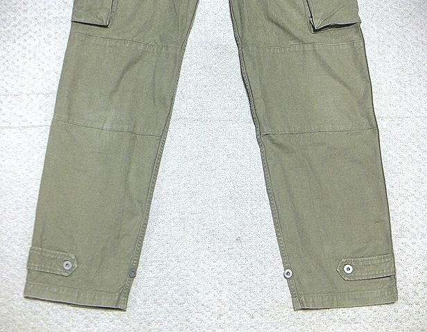 美品:WORKERS(ワーカーズ).フレンチ カーゴ パンツ XS(M-47/フランス軍/French Cargo Pants/ミリタリー/W76股下76/ダブルニー/岡山 デニム)_画像3