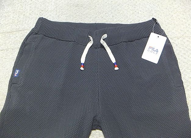 新品:FILA GOLF.ポップコーン ニット テーパード ゴルフ パンツ L(740-330Y/縦横伸縮性/中厚/ポリエステルニット/W80-90股下77/フィラ)_画像3