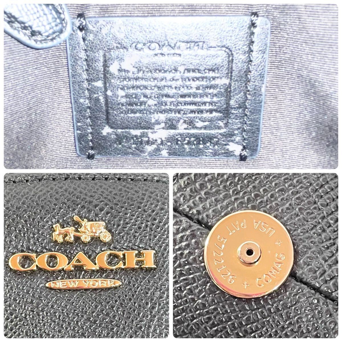 【美品】 正規品 コーチ COACH 2way ハンドバッグ ショルダー付き 黒 ブラック 革 レザー ショルダーバッグ フォーマル 冠婚葬祭 鞄 かばん