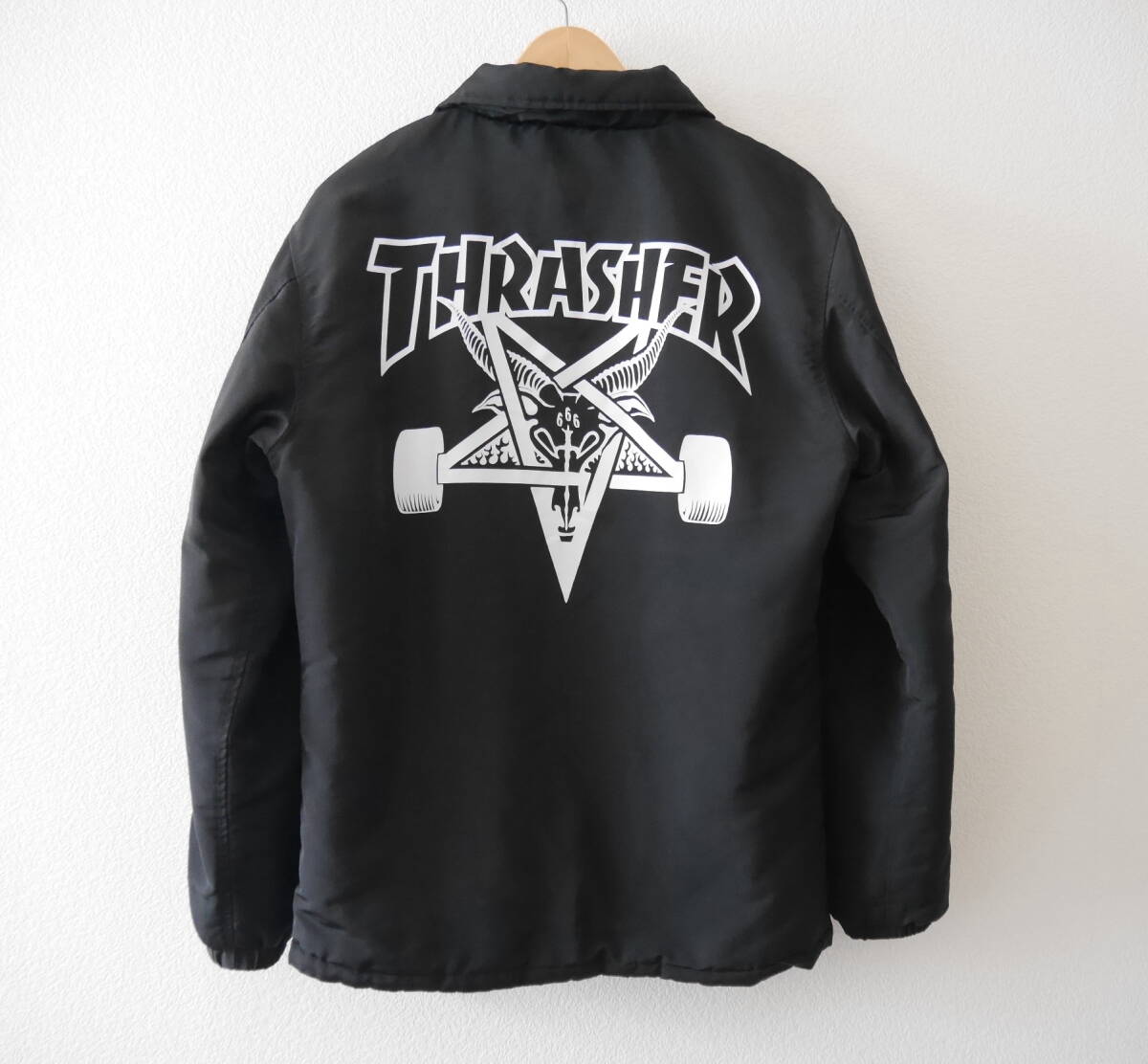 THRASHER スラッシャー コーチジャケット Mサイズ 裏ボア 黒 /ストリート スケートボード スケートボード HUF