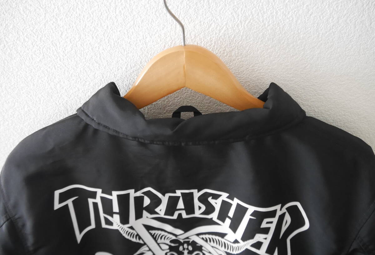 ブランドのギフト THRASHER スラッシャー コーチジャケット Mサイズ 裏ボア 黒 ウエア