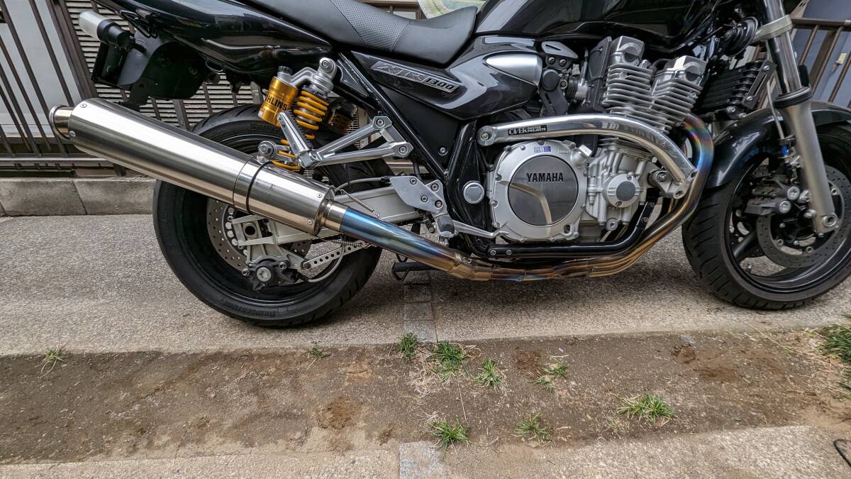 【中古】OVER Racing チタンエキゾーストパイプ(XJR1300 '07～)＋メーカー不明 チタンサイレンサーの画像1