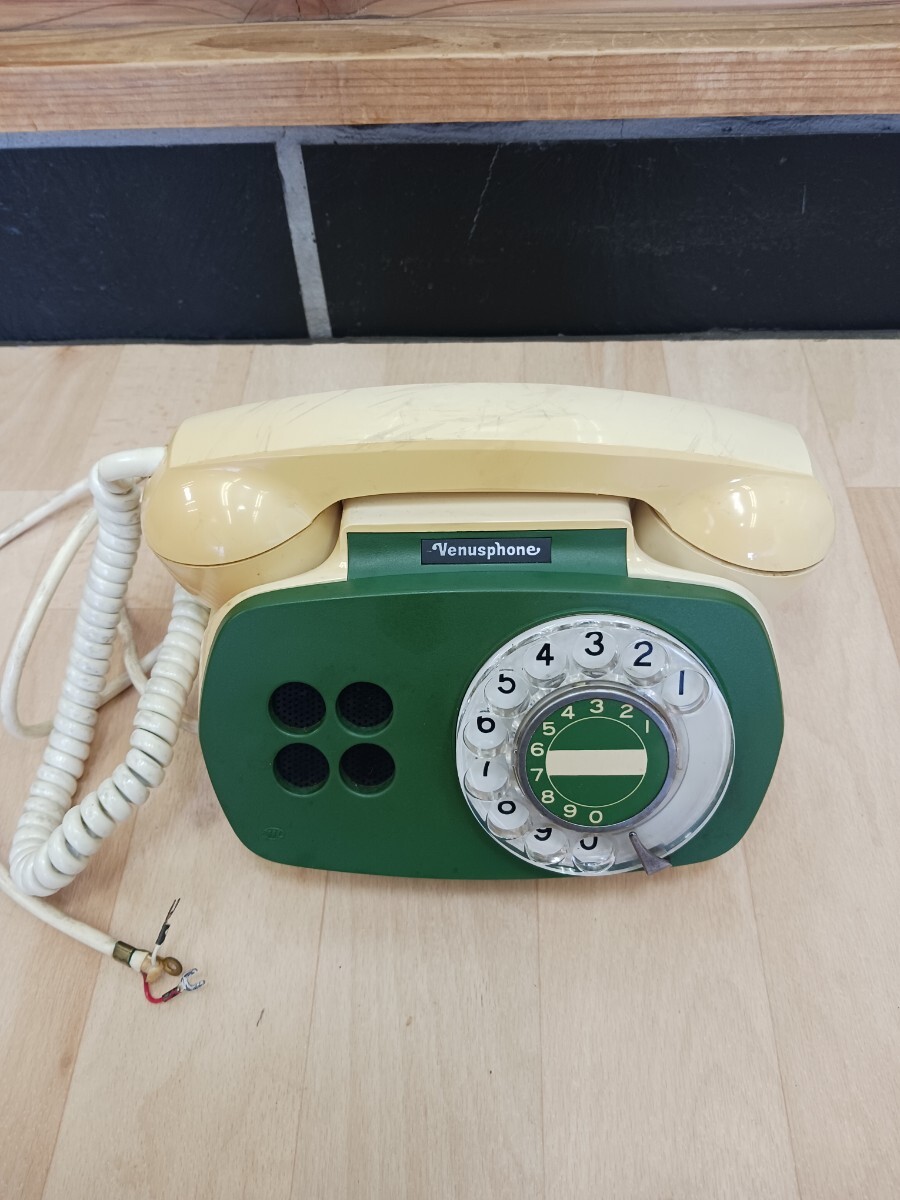 希少 レア 当時物 電話機 ダイヤル式 昭和レトロ アンティーク ヴィンテージ Venus phone  ビーナスフォン 明星電気 1979年の画像1