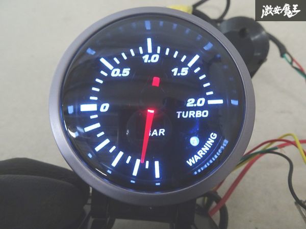 【実働外し】 AutoGauge オートゲージ 汎用 TURBO ターボ計 ブースト計 電子式 60Φ イルミ点灯OK センサー付 追加 メーター 即納 棚4-4の画像7