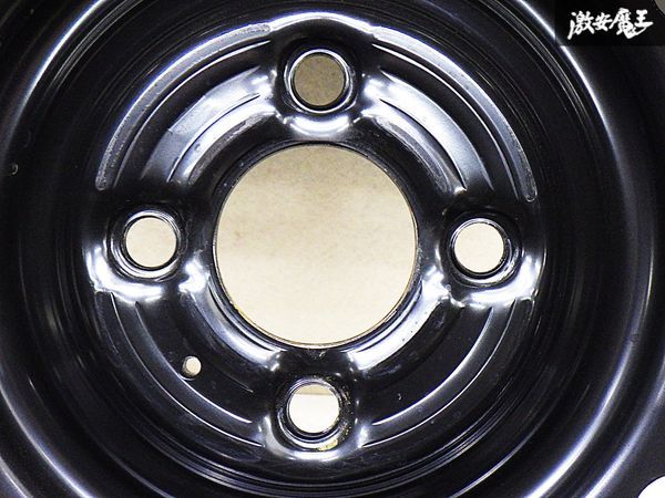 ●【歪み無し!】 日産 純正 E13 ノート スチールホイール 4本 16インチ 5.5J +50位 PCD 100 4H ハブ径 約60ｍｍ ブラック 棚K-3_画像9