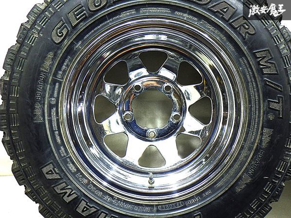 ●CMW JAPAN スチールホイール 15インチ 7J -15位 PCD 139.7 5h ヨコハマ GEOLANDAR M/T+ 30×9.50R15 LT 11y JA12 JA22 ジムニー 棚K-8_画像2