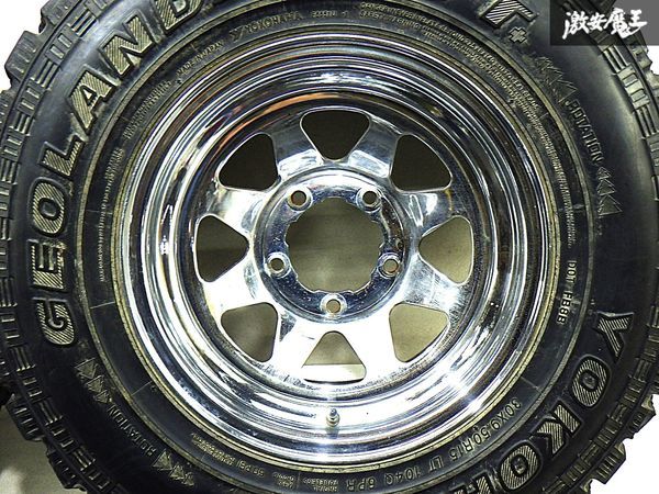 ●CMW JAPAN スチールホイール 15インチ 7J -15位 PCD 139.7 5h ヨコハマ GEOLANDAR M/T+ 30×9.50R15 LT 11y JA12 JA22 ジムニー 棚K-8_画像3