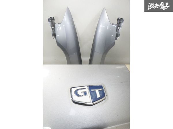 日産 純正 HR33 R33 スカイライン 4ドア セダン フロント フェンダー パネル 左右 セット シルバー系 GTロゴ付 棚2F-I-3の画像4