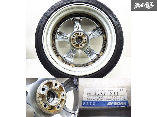 ●WORK ワーク LS LUX-FRN 20インチ 8.5J +31 PCD114.3 5H TRIANGLE SPORTEX TSH11 245/40R20 22y 20系 アルファード にて使用 棚O-1の画像8