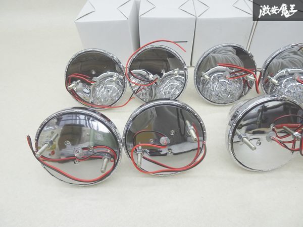 社外 トラック用 サイドマーカー マーカー ランプ 16連 LED 24V クリア プラスチック 標識 丸型 直径 約9cm 高さ 約8cm 10個 汎用 棚J-5_画像6