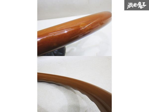 【歪み無し!!】 IFRA イフラ 汎用品 ウッド ステアリング ハンドル ホイール 4本 スポーク 直径 約36.5cm 穴対角 約7cm 在庫有 即納 棚3-2の画像6