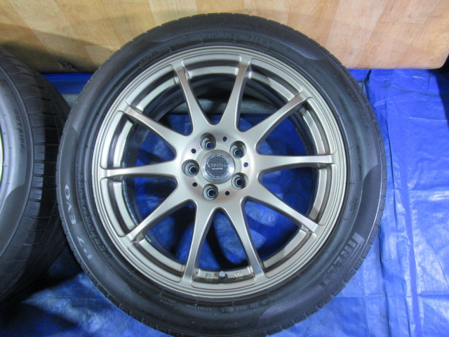 激安即決！CROSSSPEED 17-7J 5H/100 ET50 + 215/50R17 2021年 中古4本 ウィッシュ ヴォルツ インプレッサ エクシーガ レガシー B4 T008187の画像4