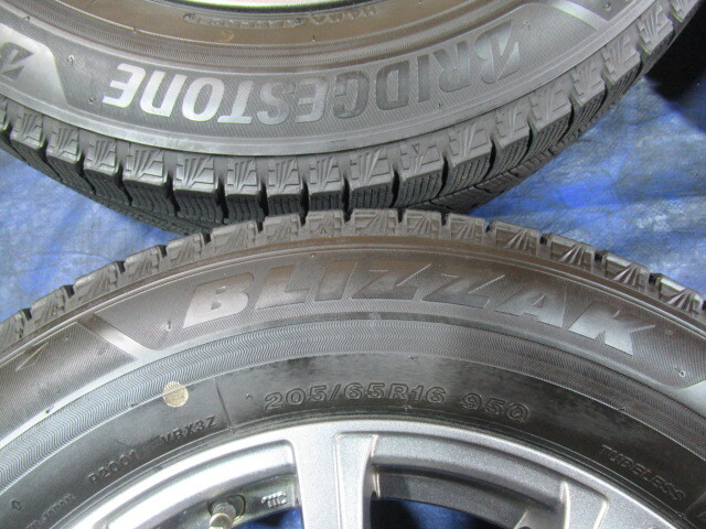 激安即決！MANARAY 16-6.5J 5H/114.3 ET38 + 冬タイヤ 205/65R16 中古4本！アルファード エスティマ ティアナ スカイライン T008205の画像8