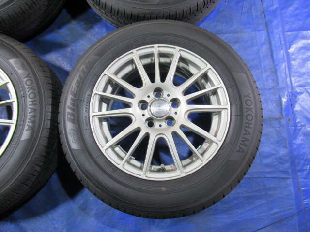 激安即決！weds ravrion 15-6J 5H/100 ET43 + YOKOHAMA 195/65R15 2022年製 中古4本 プリウス ウィッシュ アリオン プレミオ等！T008204の画像6