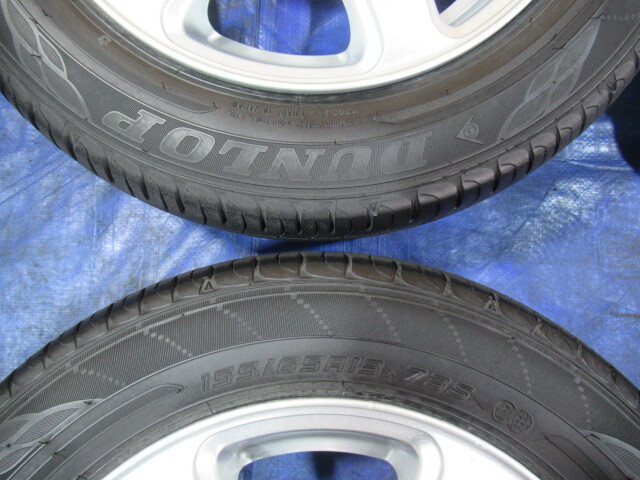 激安即決！FEID 13-4.5B 4H/100 ET43 ＋ DONLOP 155/65R13 2022年製 中古4本 ワゴンR ラパン アルト セルボ パレット T008289_画像8