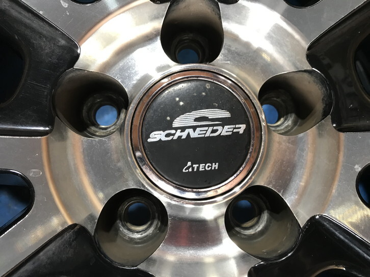 激安即決！タイヤ＋ホイール！SCHNEIDER 17-7J 5H/100 ET48 + 225/50Ｒ17 中古4本 フォレスター/レガシィB4/ツーリングワゴン等！HM000892の画像6