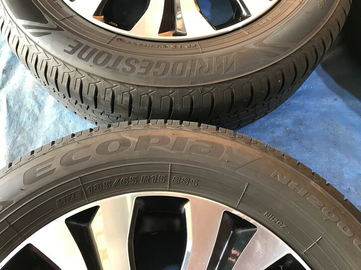 激安即決！タイヤ＋ホイール！ホンダ純正アルミ 15-5.5J 4H/100 ET50 + 185/65R15 中古4本 フリード/フリードスパイク等！HM000895_画像9